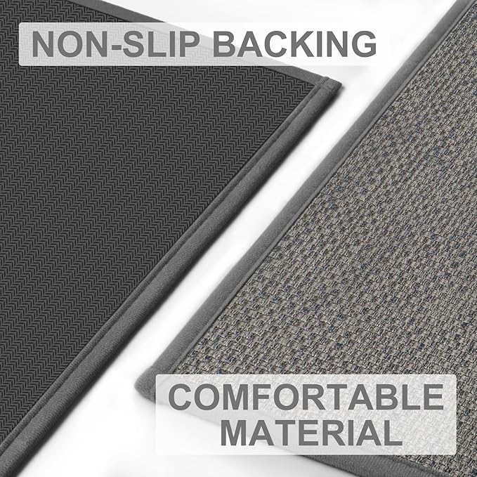LEKEEPGO Door Mat 24"x36", Non Slip Door Mat Indoor Entrance, Rubber Backing Front Indoor Door mats Washable Absorbent Low-Profile Entryway Entry Resist Dirt Inside Door Mats, Light Grey