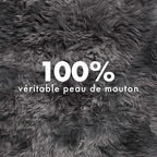Real Sheepskin Rug 2x6 ft | Sheepskin Rugs for Living Room and Sofa | Bedside Rugs for Bedrooms | Large Fluffy Rug is Breathable & Heat-regulating in Color Dark Grey