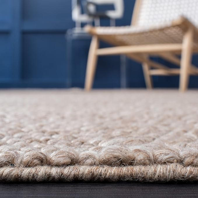SAFAVIEH Natura Collection Runner Rug - 2'3" x 10', Brown, Handmade Wool Blend, Textured Design, Ideal for Hallway, Bedroom, Foyer (NAT620T)