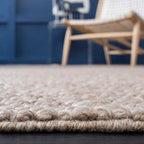 SAFAVIEH Natura Collection Area Rug - 10' Round, Brown, Handmade Wool Blend, Textured Design, Ideal for Living Room, Bedroom, Dining Space (NAT620T)