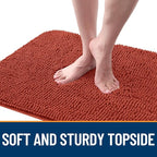 OLANLY Dog Door Mat for Muddy Paws 24x16, Absorbs Moisture and Dirt, Absorbent Non-Slip Washable Doormat, Quick Dry Chenille Mud Mat for Dogs, Entry Indoor Entryway Carpet for Inside Floor, Maple Red