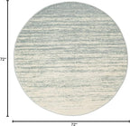 SAFAVIEH Adirondack Collection Area Rug - 6' Round, Slate & Cream, Modern Ombre Design, Non Shedding & Easy to Clean, Ideal for Living Room, Bedroom, Office, Dining Space (ADR113T)
