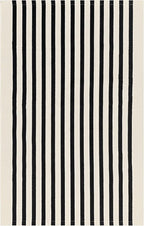 KOZYFLY Black and Beige Striped Porch Rug 27.5x43 Inches Area Rug Washable Outdoor Doormat Front Door Mat Cotton Striped Indoor Outdoor Rug for Front Door Kitchen Entryway Patio Porch