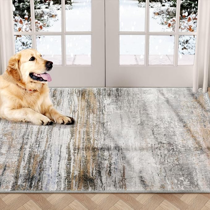 COMSLE Door Mat Soft Absorbent Indoor Front Entryway Rug Machine Washable Entrance Mats for Muddy Paws Non Slip Throw Rugs 32" x 48" Doormat for Inside Foyer Bedroom - Yellow