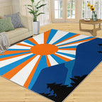 Boho Sun Area Rugs 4x5ft, Abstraction Deco Kids Play Rug, Minimalist Sunburst Throw Rugs Bedroom Fluffie Soft for Coffee Shop Living Room Under Table Game Room