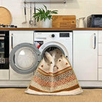 Alfa Rich 5x8 Gold Gray Off White Washable Area Rugs for Living Room Bedroom Kitchen Decor Cotton