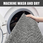 Collive Long Hallway Runner - 2.6' x 10', Washable Indoor Entryway Rug, Grey/Cream Braided Woven Kitchen Rugs, Low-Profile Front Door Floor Carpet for Laundry Room, Bedroom Doorway