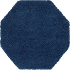 Unique Loom Solid Shag Collection Area Rug (4' Octagon, Sapphire Blue/ Navy Blue)