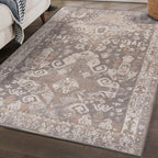 LUXE WEAVERS Moroccan Floral Beige 9x12 Area Rug for Living Room