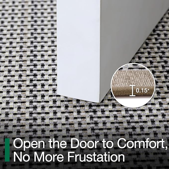 LUMI Inside Door Mat for Entry 32"x47", Absorbent, Dirt Trapper, Low Profile Thin, Non Slip Mats with Rubber Backing, Ideal for Indoor, High Traffic, Garage, Entrance, Classic Beige