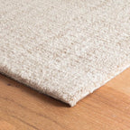 Dash and Albert Crosshatch Wool Area Rug - 3' x 5' Ivory Solid Hand Micro Hooked Accent Rug - Durable, High Traffic Areas Bedroom, Hallway, Stairs - Premium Luxury Hotel Quality Soft Breathable