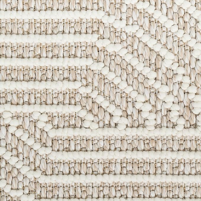 Nourison Home Textured Home Beige Ivory 2'3" x 7'6" Area Rug - Easy Clean, Non Shedding, Bed Room, Living Room, Dining Room, Kitchen (8' Runner)