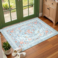 GarveeHome 2x3 Floral Area Rug Non Slip Entryway Mat Low Pile Stain Resistant Butterfly Kitchen Rugs Soft Small Throw Carpet for Dining Room Bedroom Washable Bow Rugs for Living Room Bathroom, 2x3