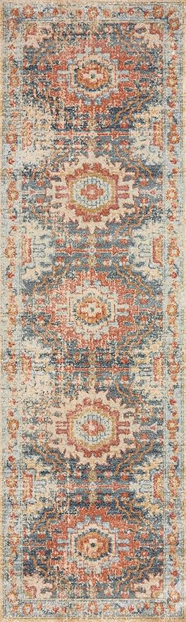 Loloi Jocelyn Collection JOC-03 Mist/Multi 9'-6" x 12'-6" .38" Thick Area Rug