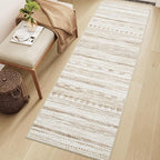 2x6 Runner Rug Machine Washable Non Slip Area Rug Distressed Neutral Moroccan Boho Rug Ultra Soft Floor Runners for Hallways for Entryway Laundry Room Kitchen, Light Brown