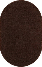 Unique Loom Solid Shag Collection Area Rug (5' 1" x 8' Oval, Chocolate Brown)