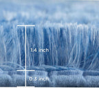 Andency 8x10 Area Rugs for Living Room, Non-Slip Fluffy Soft Large Shag Bedroom Carpet, Tie-Dyed Blue Big Indoor Thick Nursery Rug for Kids Dorm Home Decor Aesthetic