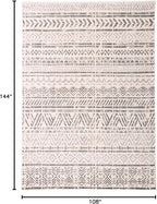 Rugshop Geometric Boho Large Area Rug – Gray Tribal Pattern, Perfect for Living Room, Bedroom, Dining Room, 9' x 12'
