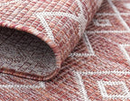 Unique Loom Outdoor Trellis Collection Area Rug - Tribal Trellis (10' x 13' 1" Rectangle, Rust Red/ Ivory)