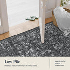 Lahome 5x7 Washable Black Area Rugs for Living Room, Non Slip Bedroom Rug, Stain Resistant Floor Dining Room Carpet for Office Entrance Decor
