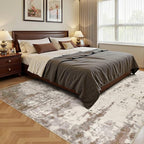 6x9 Area Rug Living Room Rugs - Washable Neutral Modern Abstract Soft Thin Rug Indoor Floor No Slip Rug Carpet for Bedroom Under Dining Table Home Office Decor - Brown/Grey/Beige