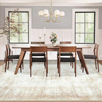 Vintage Living Room Area Rug - 8x10 Large Machine Washable Boho Moroccan Distressed Farmhouse Rugs for Bedroom - Soft Non-Slip Indoor Floor Accent Rugs for Office Dining Room (Beige, 8'x10')