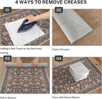 Vintage Floral 2x6 Runner Rug, Mocha Brown Washable Kitchen Runner Rug Non-Slip Hallway Rug Runner Boho Thin Printed Faux Wool Super Soft Carpet for Entryway Bedroom Laundry Room Indoor