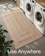 LUMI Handwoven Jute Door Mat, Non-Slip Durable Entryway Mat with Anti-Slip Mat for Hard Floor, Front Door Mats for Home Entrance, Patio, 47"x71", Knit Jute