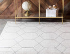 Unique Loom Trellis Frieze Collection Area Rug - Geometric (8' x 10', Ivory/ Gray)