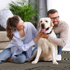 Lahome Modern Geometric Black Runner Rug, 2x8 Indoor Outdoor Hallway Kitchen Runner Rug with Rubber Backing, Farmhouse Washable Non Slip Non Shedding Floor Carpet for Bedroom Entry Patio