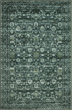 Vintage Floral 3x5 Rug, Dark Green Entryway Rug Small Area Rug Washable Non-Slip Throw Rug, Thin Printed Faux Wool Low-Pile Kitchen Rugs Super Soft Capet for Entrance Bedroom Office Home Decor