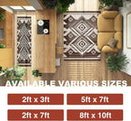 YHSF South West Native American Rug Ritz – Native Tribal American Indian Inspired Rug - Living Room, Bedroom, Hallway, Entryway & High-Traffic Area Rugs - Washable - Soft - Espresso, 2 Feet x 7 Feet