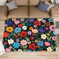 Boho Flowers Rugs for Bedroom - 5x6 Area Rug - Cartoon Flowers Rugs for Living Room, Abstract 3D Floral Rug, Non-Slip Washable Home Decor Carpet