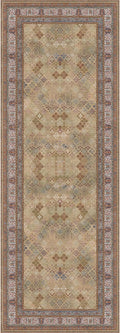 Kuden 2'6"x7' Runner Rug, Machine Washable Area Rug with Non-Slip Backing, Vintage Style, Soft, Easy Clean, Low Pile Rug for Hallway, Entryway, Kitchen, Bedroom