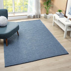 LUXE WEAVERS Modern Farmhouse Blue 6x9 Washable Area Rug, Anti-Slip Diamond Pattern Carpet