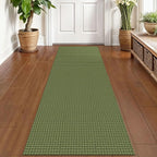 KOZYFLY Runners for Hallways 2x6 ft Washable Kitchen Runner Non Slip Rubber Backed Hall Runners Cotton Entryway Runner Rugs Floor Carpet for Indoor Backdoor Bedroom Kitchen, Bright Green/Earthy Green