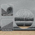 Amearea Modern Washable Runner Rugs, 2x4 Feet Grey Bedroom Runner Rug, Small Area Rugs for Bedroom Living Room, Non Slip Memory Foam Rug for Hallway Entryway Kids Boys Girls Room Laundry Room