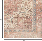 RUGGABLE Washable Area Rug – Kamran Rose Pink 3x5, Stain-Resistant, Non-Slip – Small Machine Washable Rugs for Living Room, Bedroom, Hallway, Entryway & Office–with Standard Pad