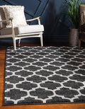 Rugs.com Lattice Collection Rug – 3' x 5' Black Medium Rug Perfect for Entryways, Kitchens, Breakfast Nooks, Accent Pieces