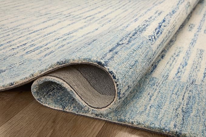 Loloi Chris Loves Julia Chris Collection CHR-01 Ivory/Denim 3'-6'' x 5'-6'', .50" Pile Height, Accent Rug