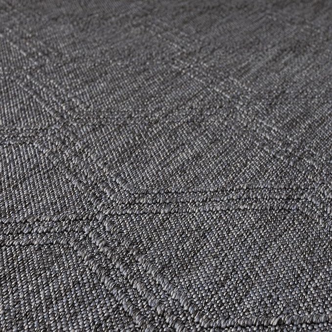 LUXE WEAVERS Modern Farmhouse Smoke 8x10 Washable Area Rug, Anti-Slip Diamond Pattern Carpet
