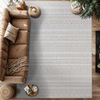Modern Indoor Rug Stripe 8x10 Area Rugs for Living Room Luxury Kitchen Bedroom Durable Soft Geometric Durable Low and High Pile Stain Resistant Non Shedding Area Carpet 8x10