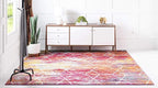 Unique Loom Trellis Frieze Collection Area Rug - Geometric (7' 10" Square, Multi/ Ivory)