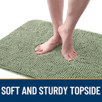 OLANLY Dog Door Mat for Muddy Paws 59x35, Absorbs Moisture and Dirt, Absorbent Non-Slip Washable Doormat, Quick Dry Chenille Mud Mat for Dogs, Entry Indoor Entryway Carpet for Inside Floor, Sage Green