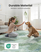 AMADA HOMEFURNISHING 8x10 Area Rugs for Living Room, Modern Abstract Washable Rug with Non-Slip Backing & Low Pile, Large Rug with Abstract Pattern for Bedroom, Dinning Room, Home Office, Green