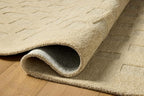 Loloi Leanne Ford Craven Collection CVN-04 Oatmeal/Dove 2'-6" x 7'-6" Runner Rug Checkered, Patterned, Neutral, Hallway, Kitchen, Mudroom, and Bathroom
