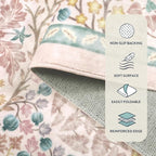 Lahome Floral Washable Rugs 8x10, Soft 8x10 Area Rugs for Living Room Bedroom, Boho Non-Slip Pink Forest Design Large Throw Carpet for Farmhouse Dining Room Office, Pink