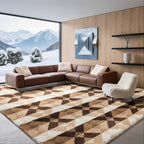 8x10 Area Rugs for Living Room Bedroom, Soft Fluffy Shaggy Bedside Rug, Indoor Floor Carpet for Kids Playroom, Dorms, Nursery Rooms, Home Decor (Coffee Ombre 8'x10')
