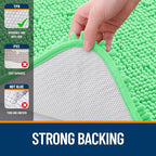 OLANLY Bathroom Rugs 24x16, Extra Soft Absorbent Chenille Bath Rugs, Rubber Backing Quick Dry, Machine Washable Bath Mats for Bathroom Floor, Tub and Shower, Home Decor Accessories, Mint Green