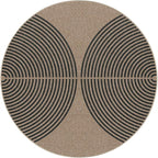 Lahome Modern Rainbow Round Rug, 3ft Small Washable Circle Carpet Natural Indoor Outdoor Patio Front Porch Rug, Farmhouse Non Slip Non Shedding Contemporary Round Mat for Entryway